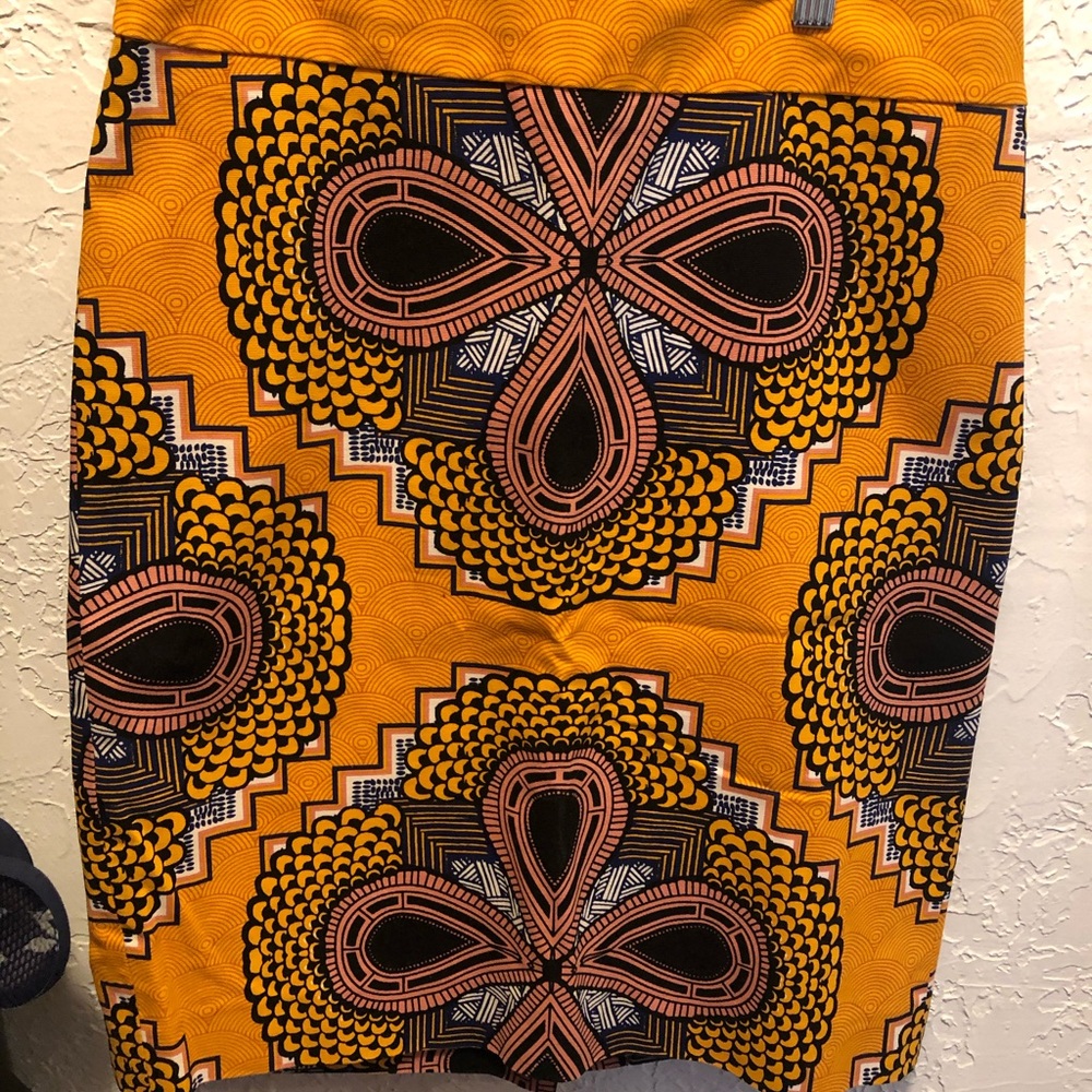 Anthropologie African Print Pencil Skirt